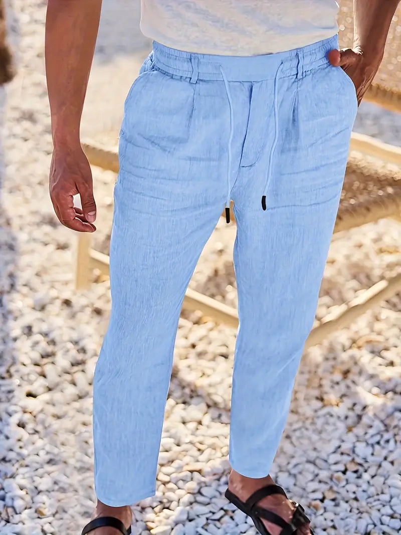 MAISON LUMIÈRE | PANTALONS LARGES EN LIN AVEC CORDON