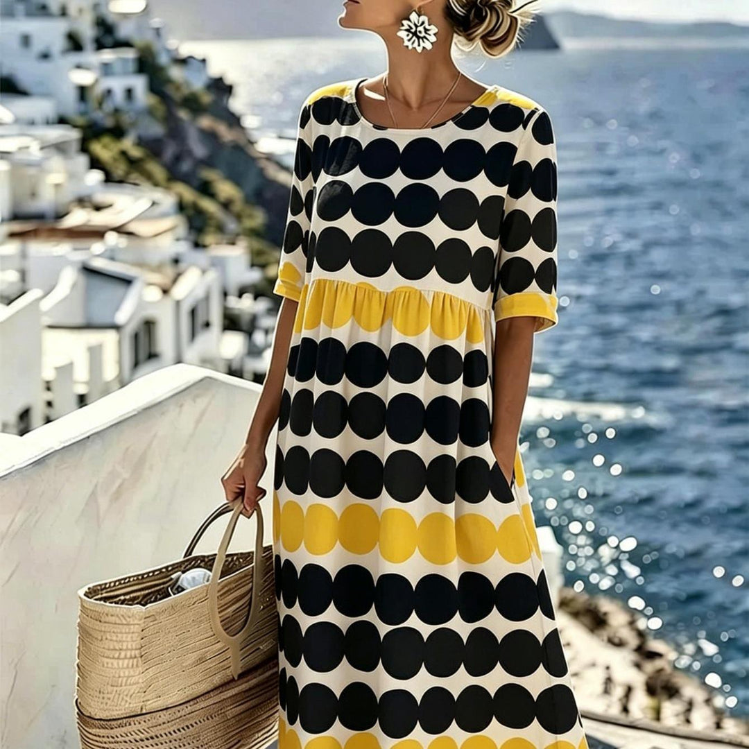Harper™ | Robe midi d'été à pois rétro
