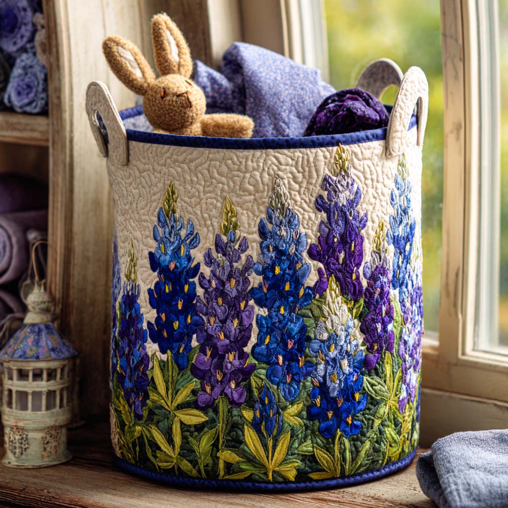 Sentier des Fleurs Bleues | Panier de Rangement Matelassé