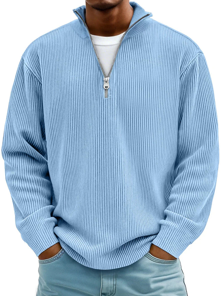MAISON LUMIÈRE | Pull Col Zippé Côtelé Marc