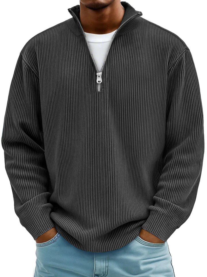 MAISON LUMIÈRE | Pull Col Zippé Côtelé Marc