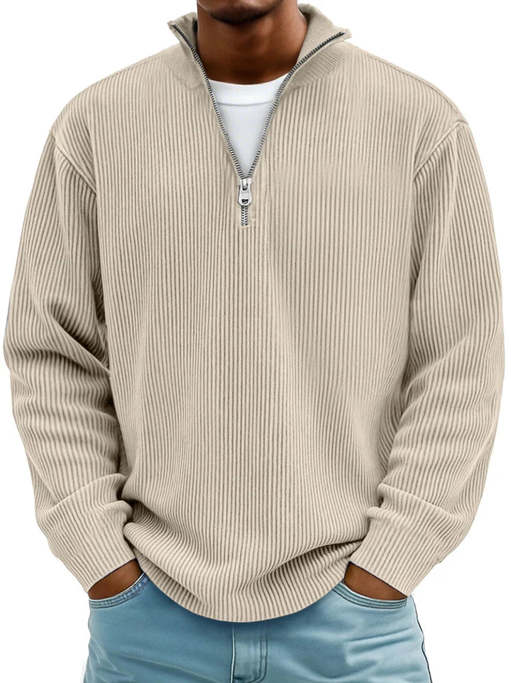 MAISON LUMIÈRE | Pull Col Zippé Côtelé Marc