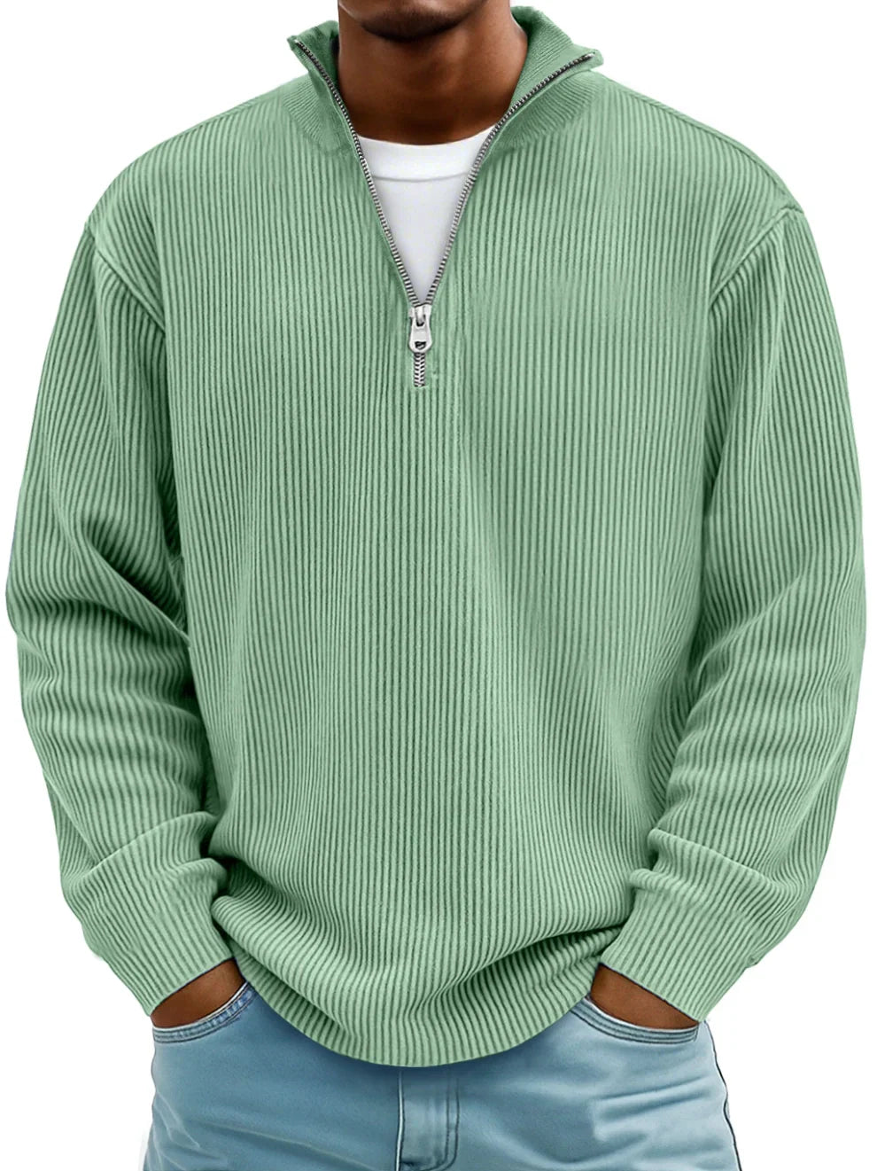 MAISON LUMIÈRE | Pull Col Zippé Côtelé Marc