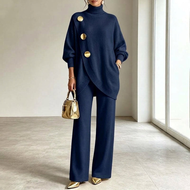 Noa | Ensemble en maille : pull à col montant et pantalon large