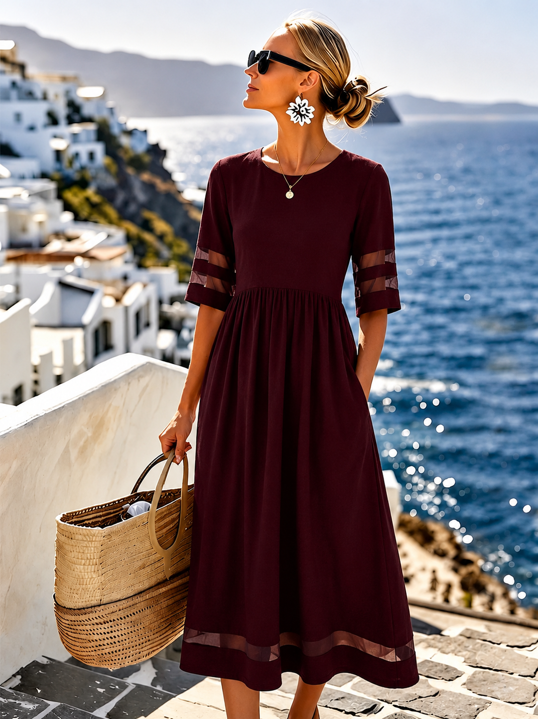 Cerelia | Robe midi flatteuse et lissante du ventre