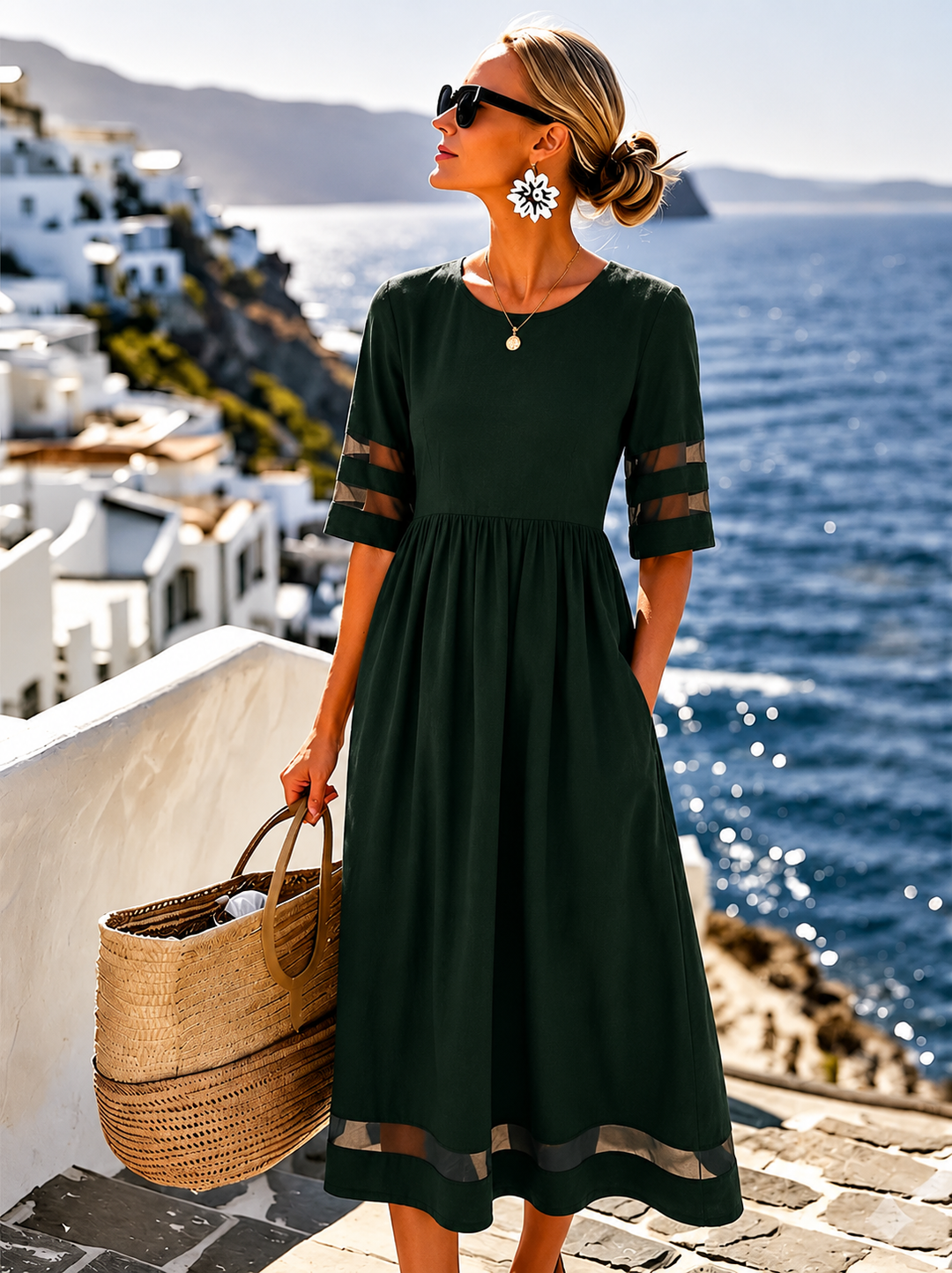 Cerelia | Robe midi flatteuse et lissante du ventre