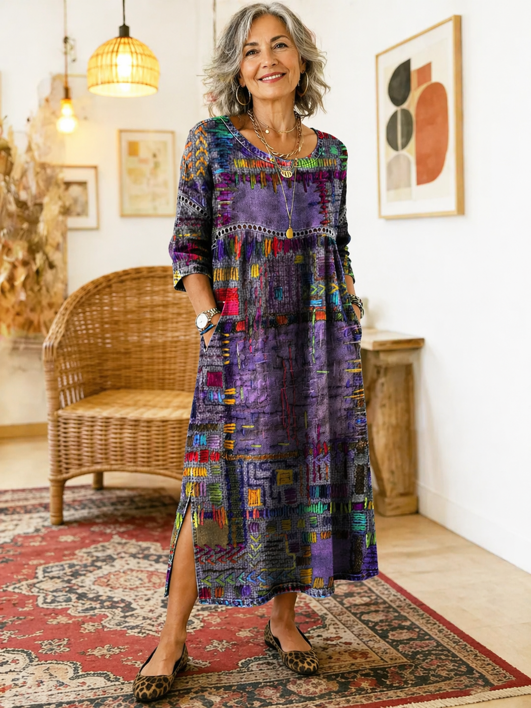 Eliana | Robe midi imprimée
