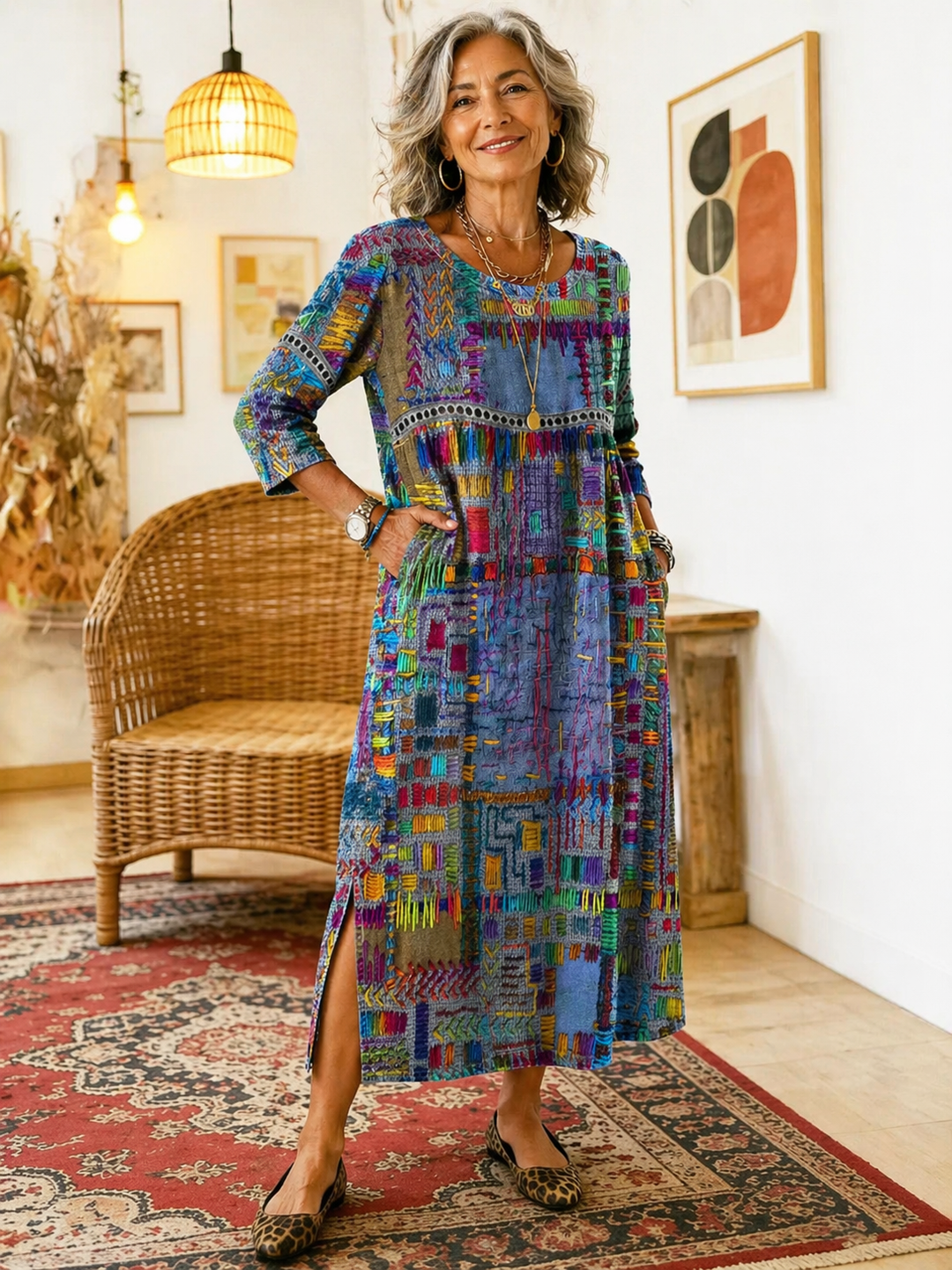 Eliana | Robe midi imprimée