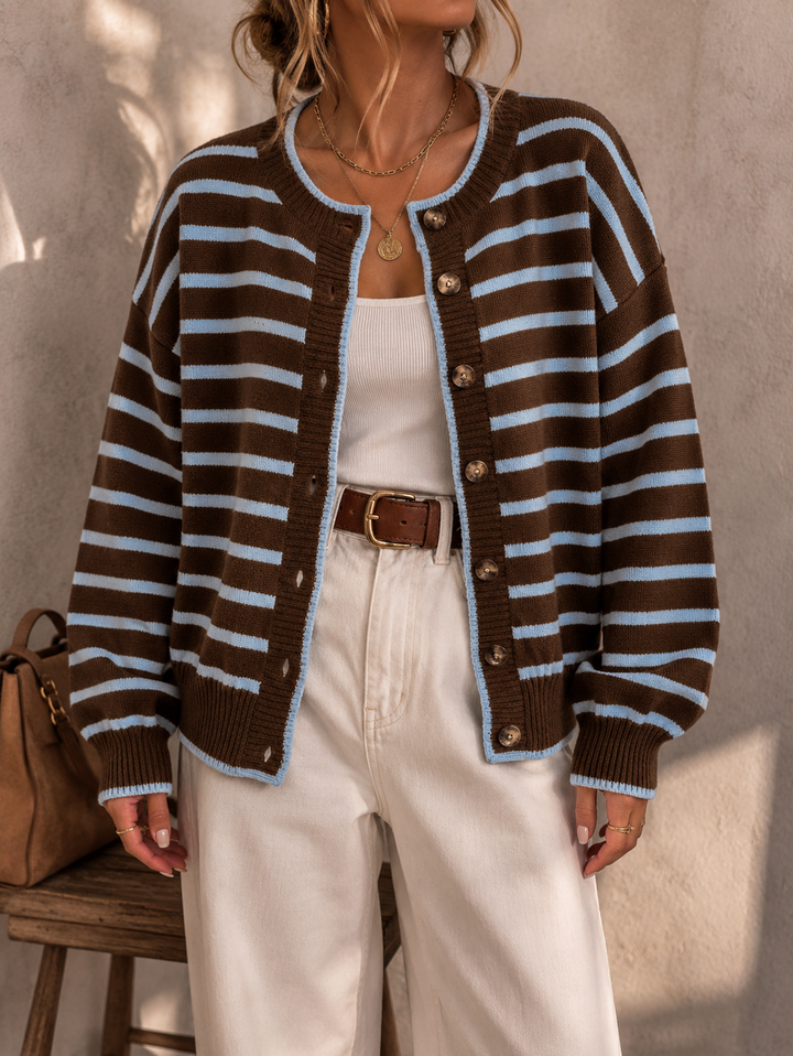Mabel | Cardigan en maille rayé