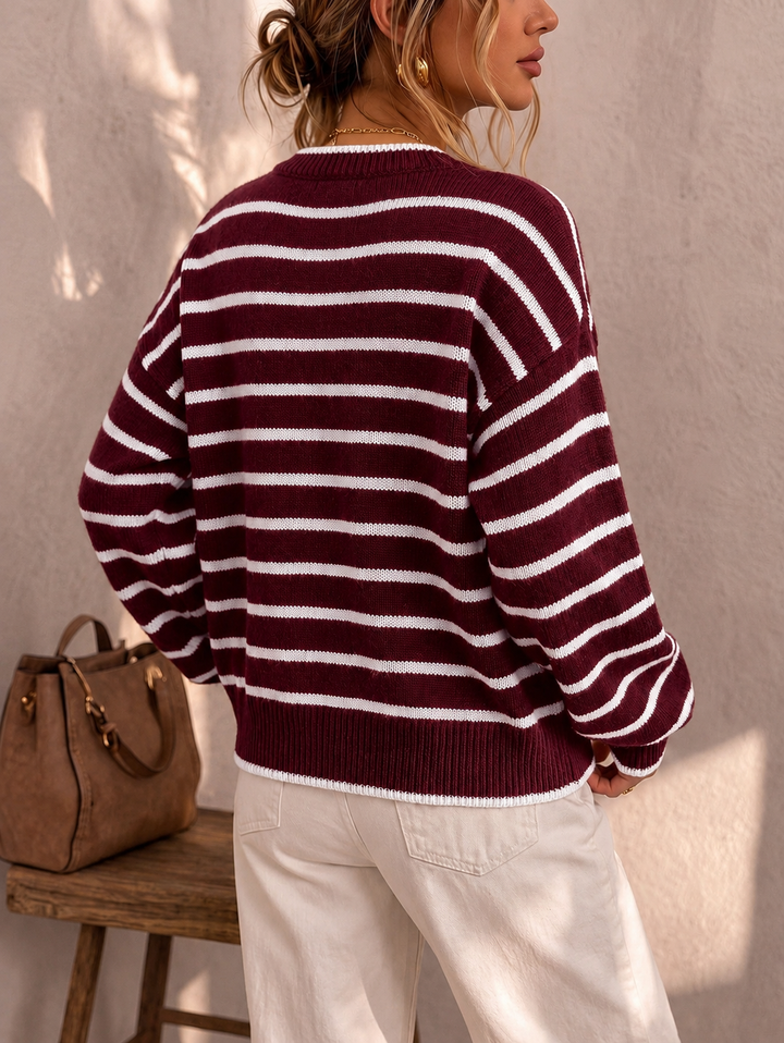 Mabel | Cardigan en maille rayé