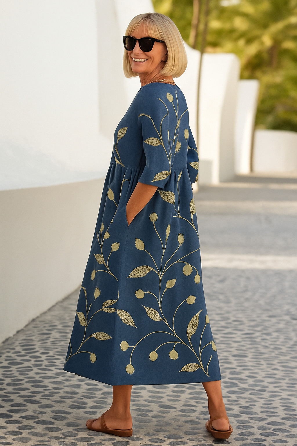 Elize - Robe midi décontractée - Élégance sans effort, Confort au quotidien