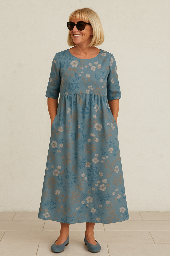 Elize - Robe midi décontractée - Élégance sans effort, Confort au quotidien