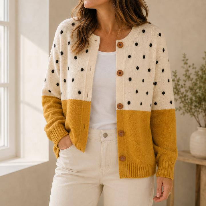 Monique | Gilet jaune à boutons