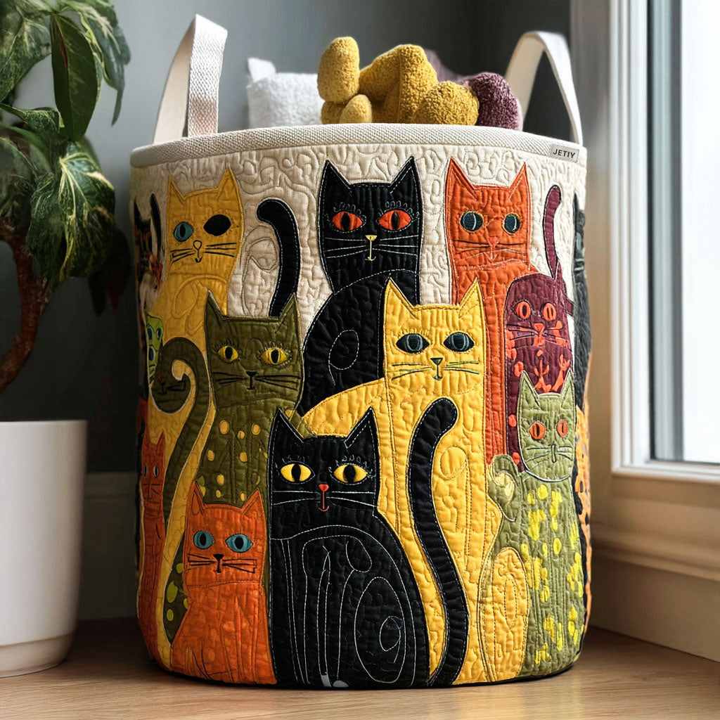 Carnaval de Chats | Panier de Rangement Matelassé