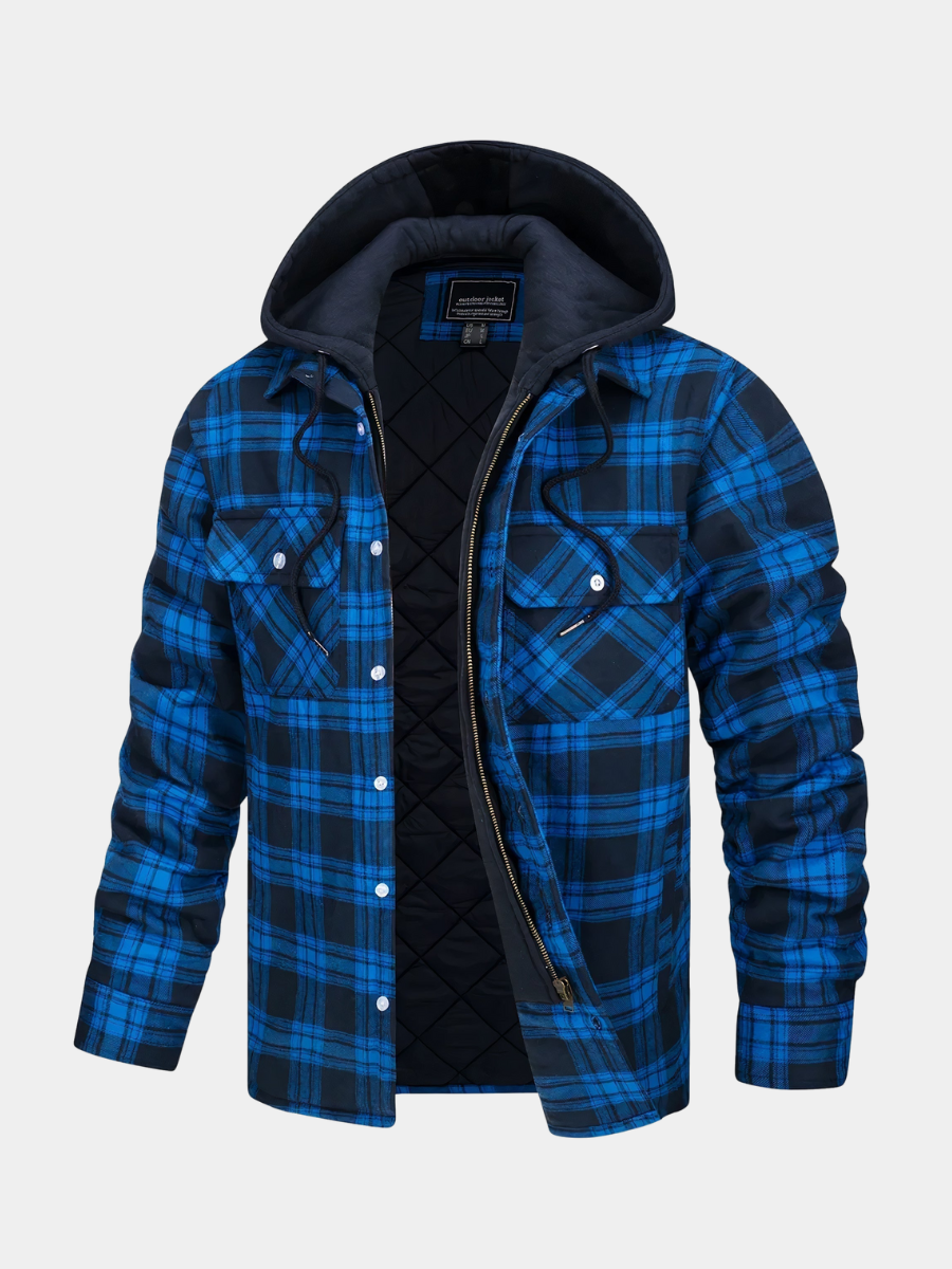 MAISON LUMIÈRE | VESTE À CARREAUX AVEC CAPUCHE