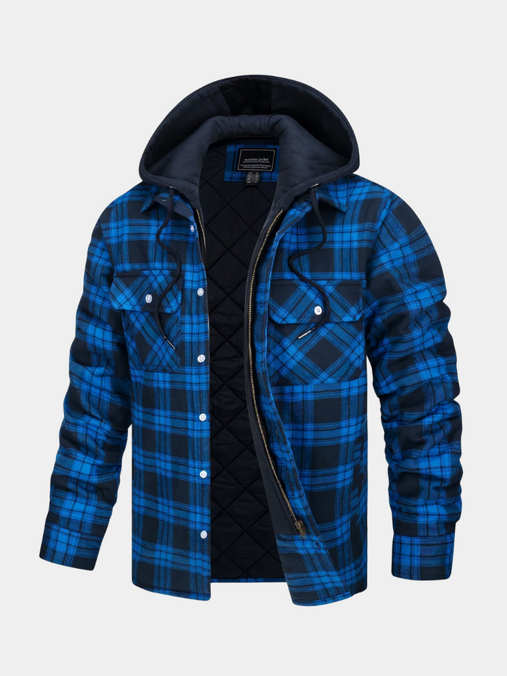 MAISON LUMIÈRE | VESTE À CARREAUX AVEC CAPUCHE