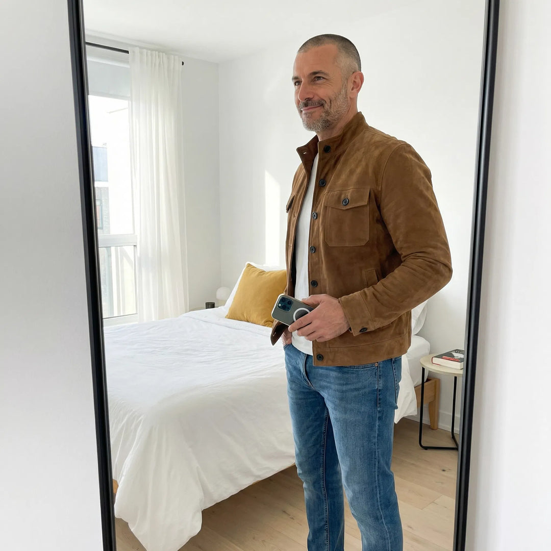 MAISON LUMIÈRE | Veste Élégante Suédée Marc