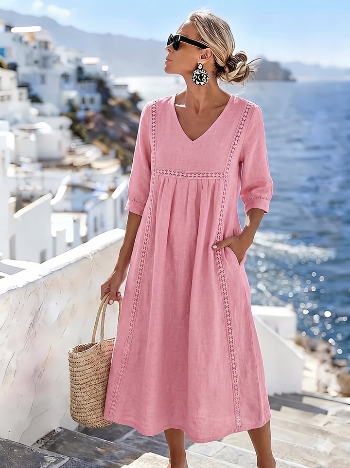 Helena - Robe décontractée et ample en dentelle patchwork