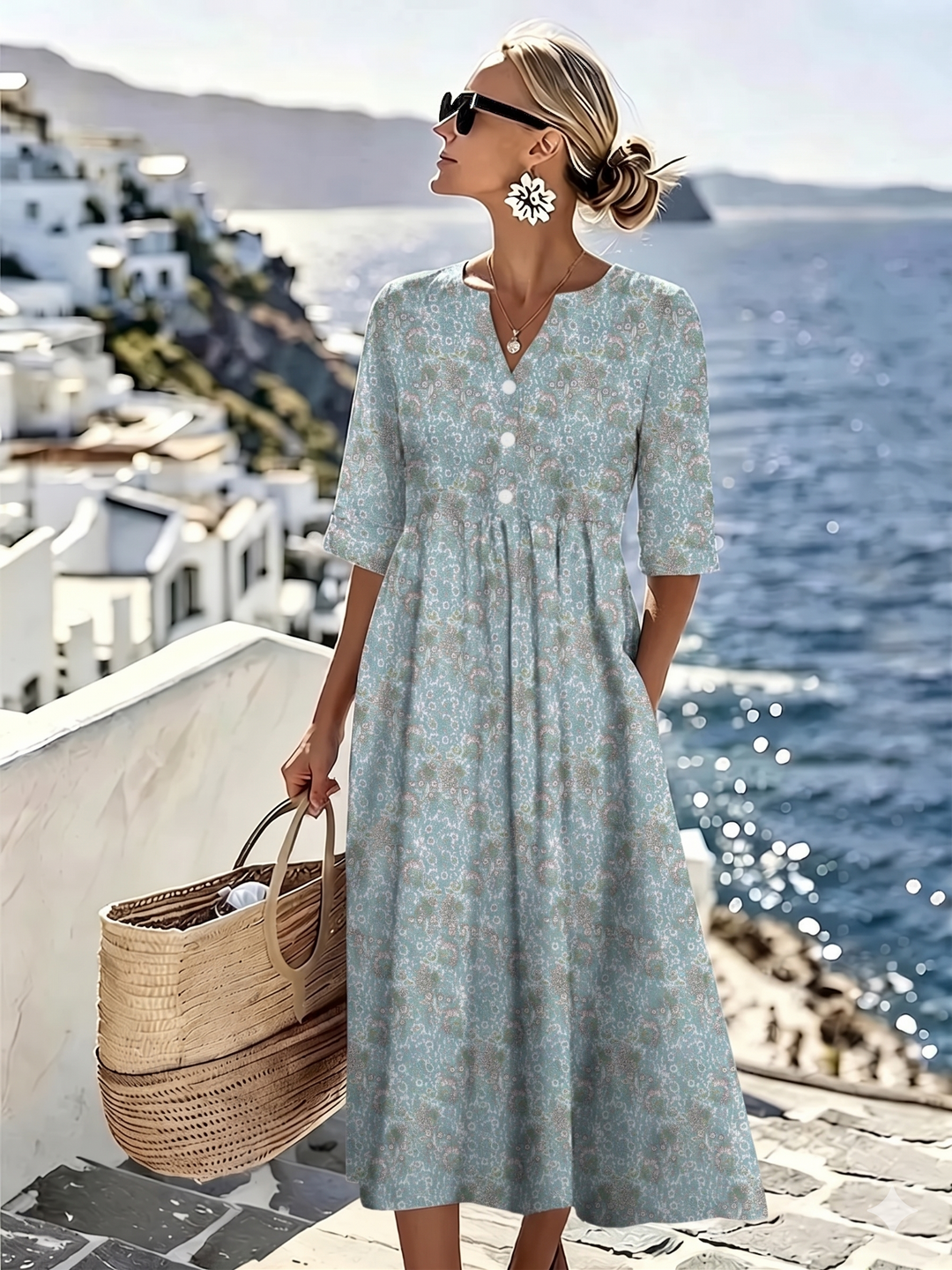 Elly™ | Robe midi florale d'été