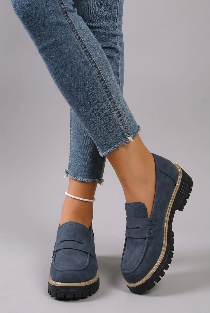 Elsa | Mocassins à plateforme style collège