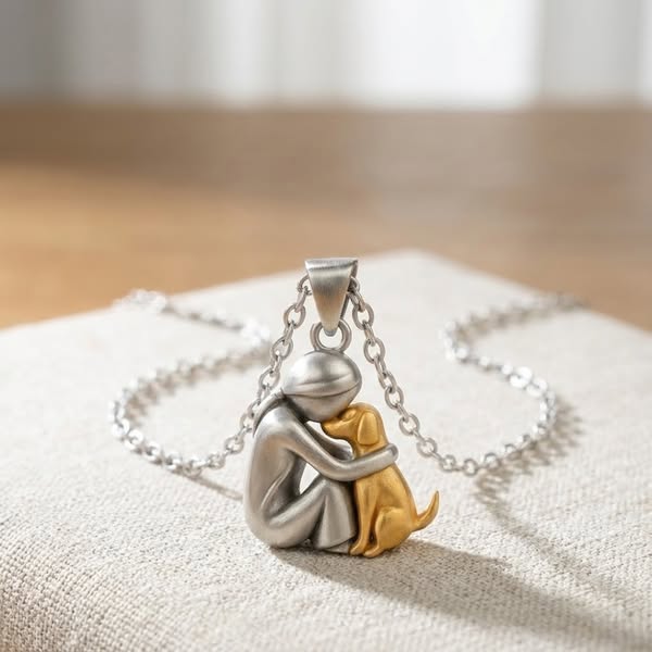 Pendentif Amitié éternelle – Symbole de l'amour entre une femme et un chien