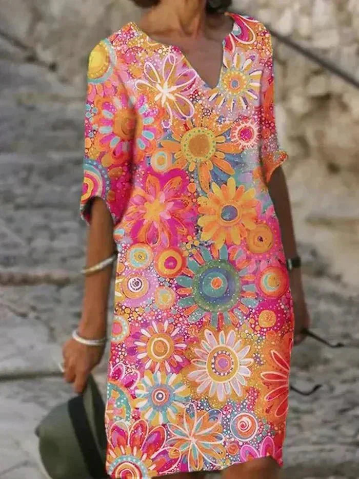 Nira | Robe midi florale éclatante