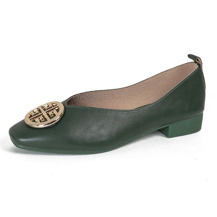 MAISON LUMIÈRE | Ballerines Cuir Bout Carré Brigitte