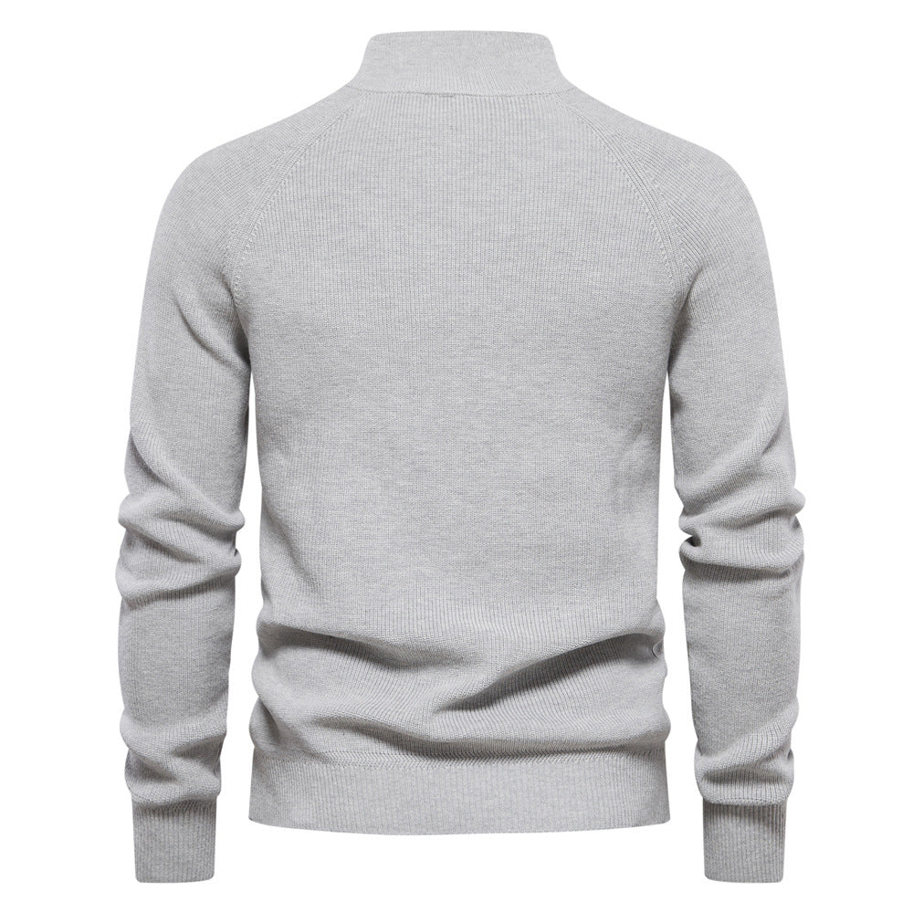 MAISON LUMIÈRE | Pull Demi-Zip Maille Côtelée Pierre