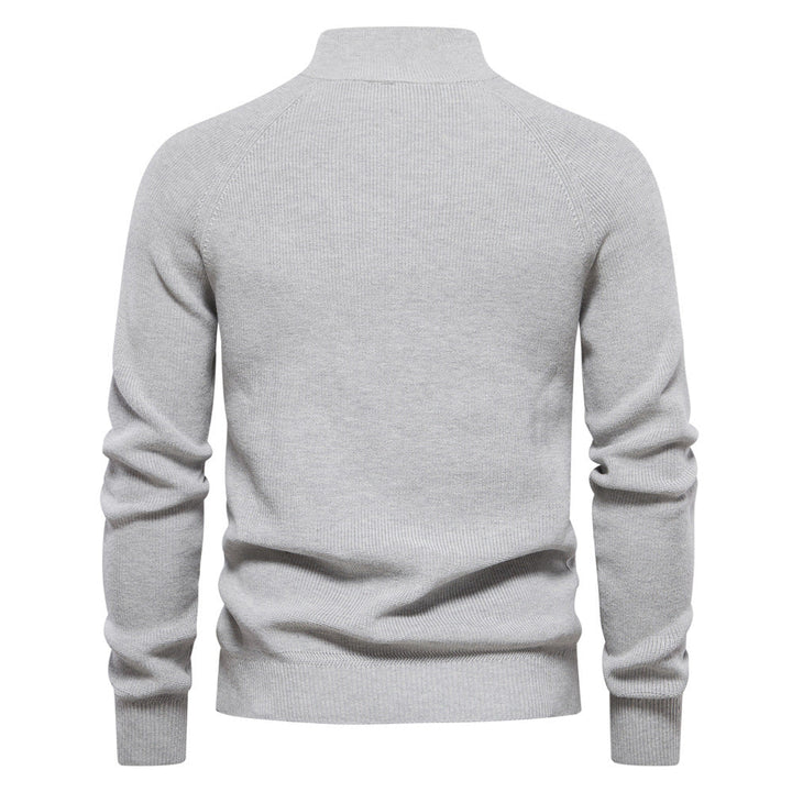 MAISON LUMIÈRE | Pull Demi-Zip Maille Côtelée Pierre