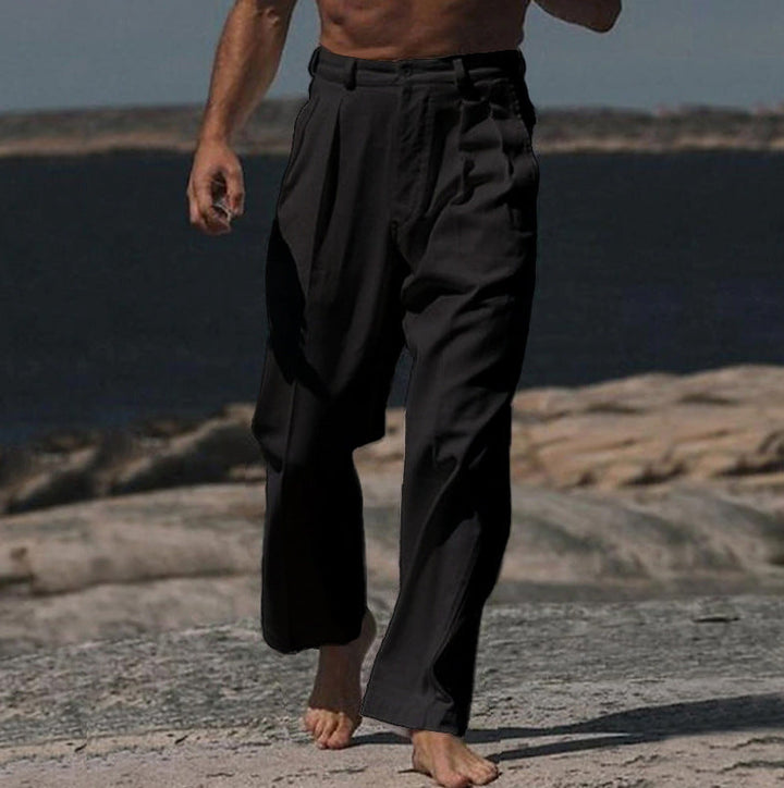MAISON LUMIÈRE | THEO PANTALONS EN LIN À JAMBES LARGES
