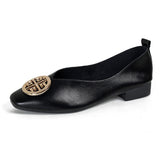 MAISON LUMIÈRE | Ballerines Cuir Bout Carré Brigitte