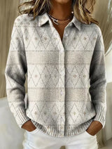 MAISON LUMIÈRE | Cardigan Maille Losanges Écrus Christine