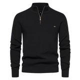MAISON LUMIÈRE | Pull Demi-Zip Maille Côtelée Pierre