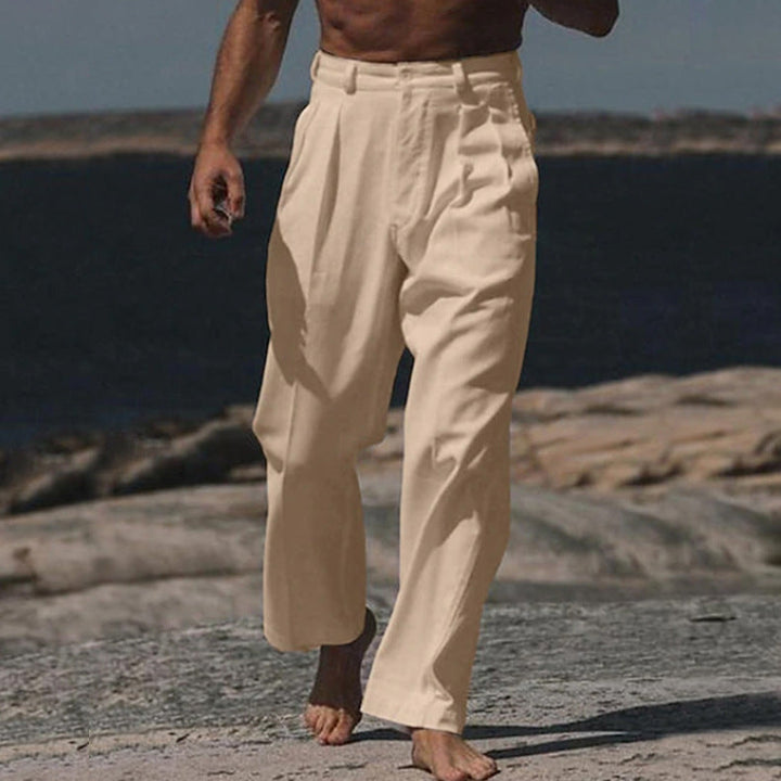 MAISON LUMIÈRE | THEO PANTALONS EN LIN À JAMBES LARGES