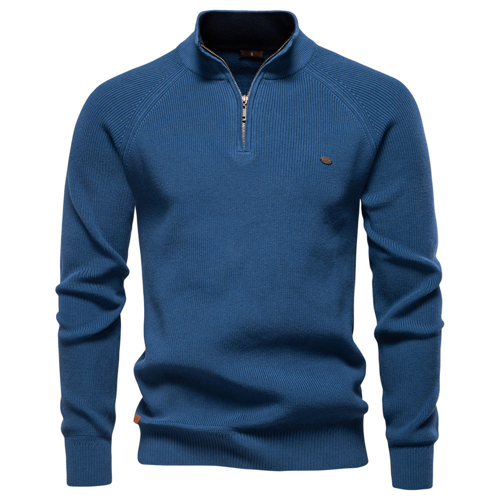 MAISON LUMIÈRE | Pull Demi-Zip Maille Côtelée Pierre