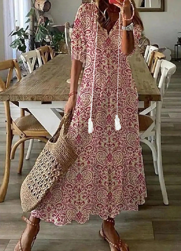 Amalia | Robe maxi d'été bohème vintage