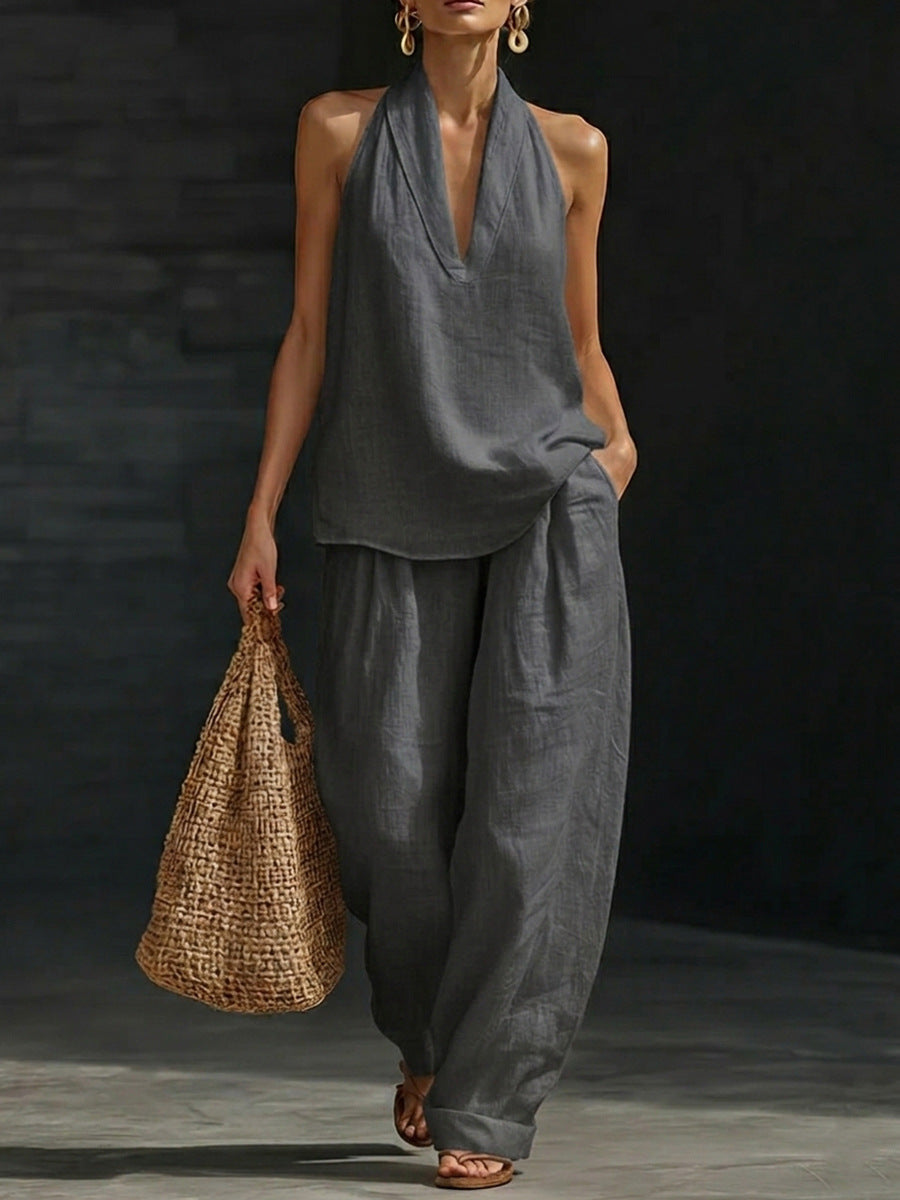 Zoë™ – Ensemble sans manches et pantalon large