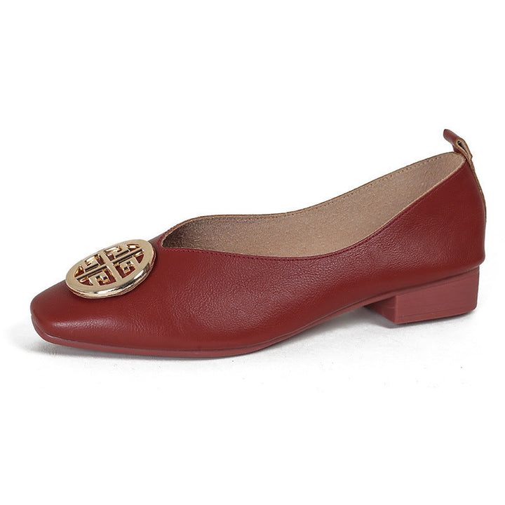 MAISON LUMIÈRE | Ballerines Cuir Bout Carré Brigitte
