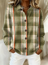 MAISON LUMIÈRE | Cardigan Carreaux Vert Olive Manon