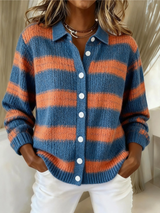 MAISON LUMIÈRE | Cardigan Maille Rayures Larges Charlotte
