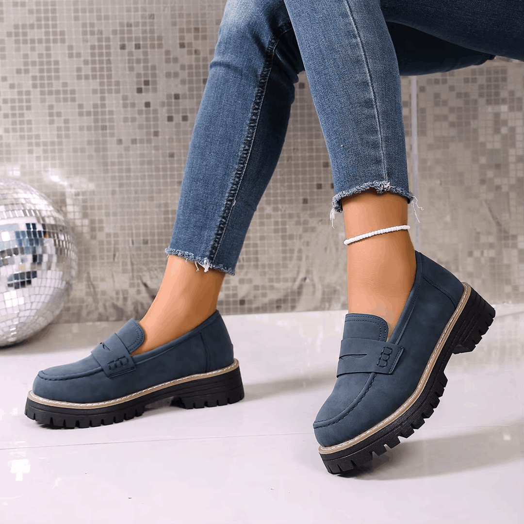 Elsa | Mocassins à plateforme style collège