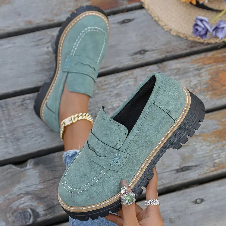 Elsa | Mocassins à plateforme style collège