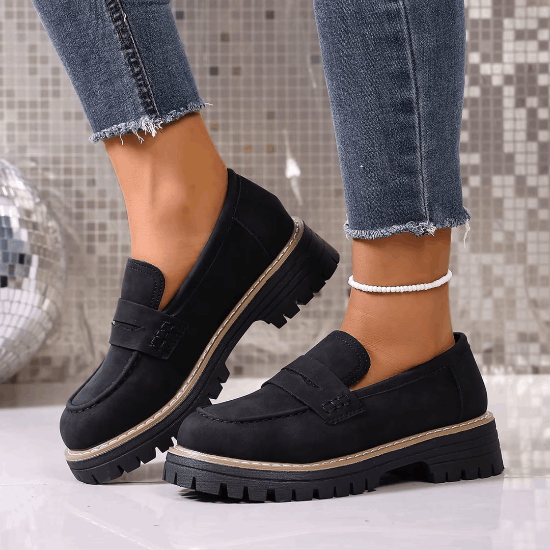 Elsa | Mocassins à plateforme style collège