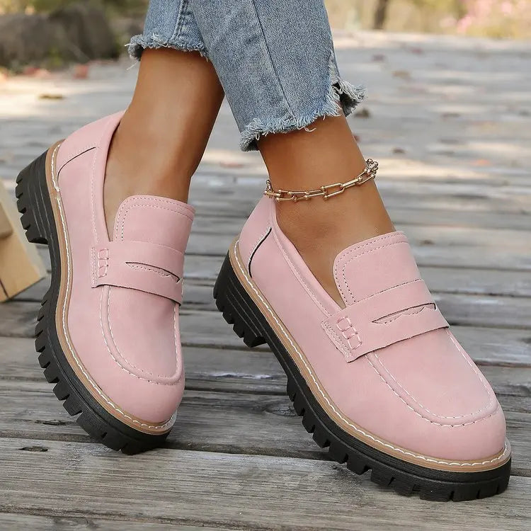 Elsa | Mocassins à plateforme style collège