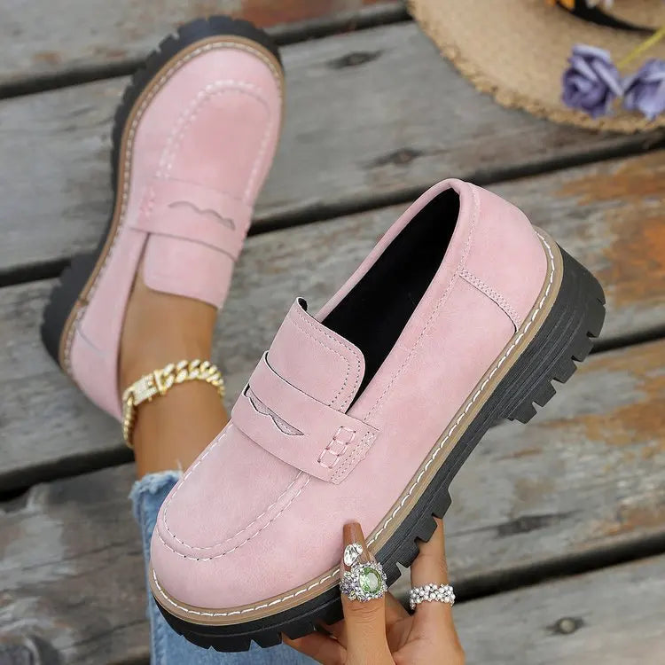 Elsa | Mocassins à plateforme style collège