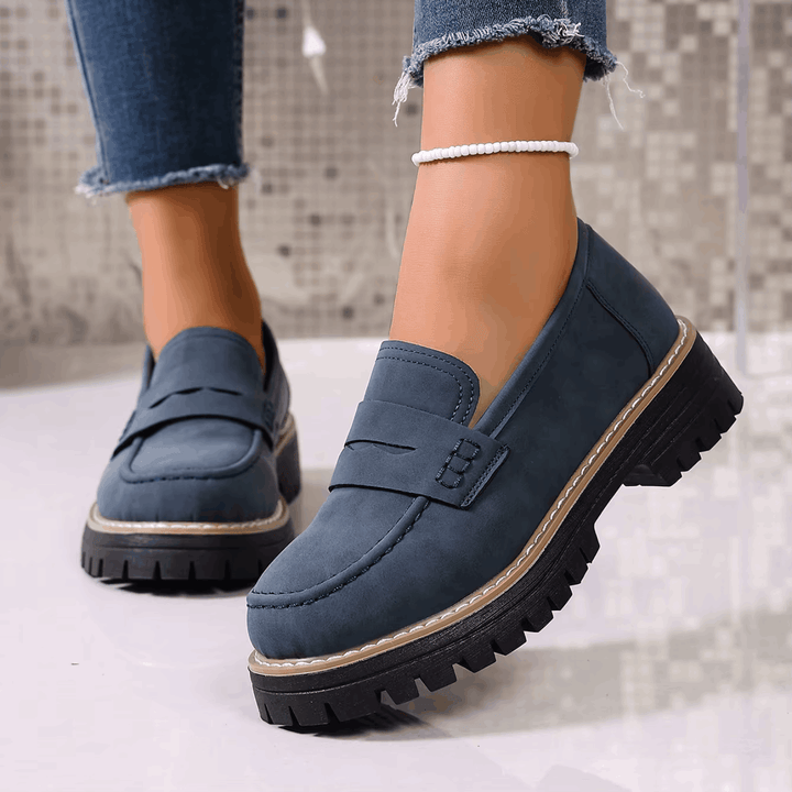 Elsa | Mocassins à plateforme style collège