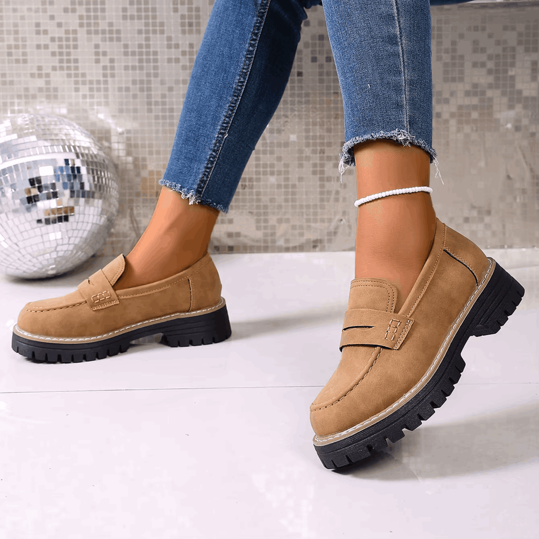 Elsa | Mocassins à plateforme style collège