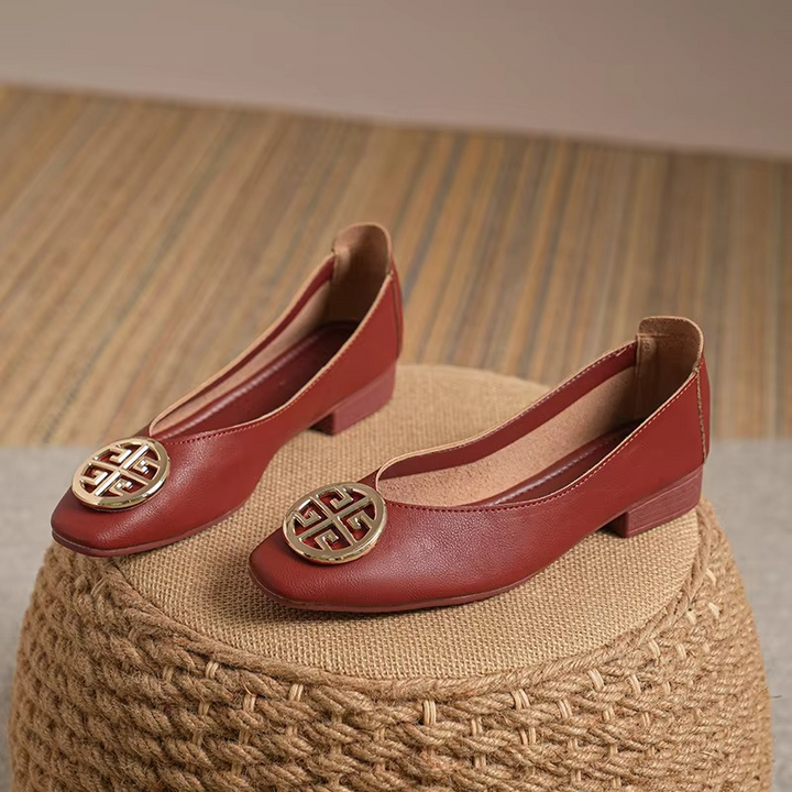MAISON LUMIÈRE | Ballerines Cuir Bout Carré Brigitte
