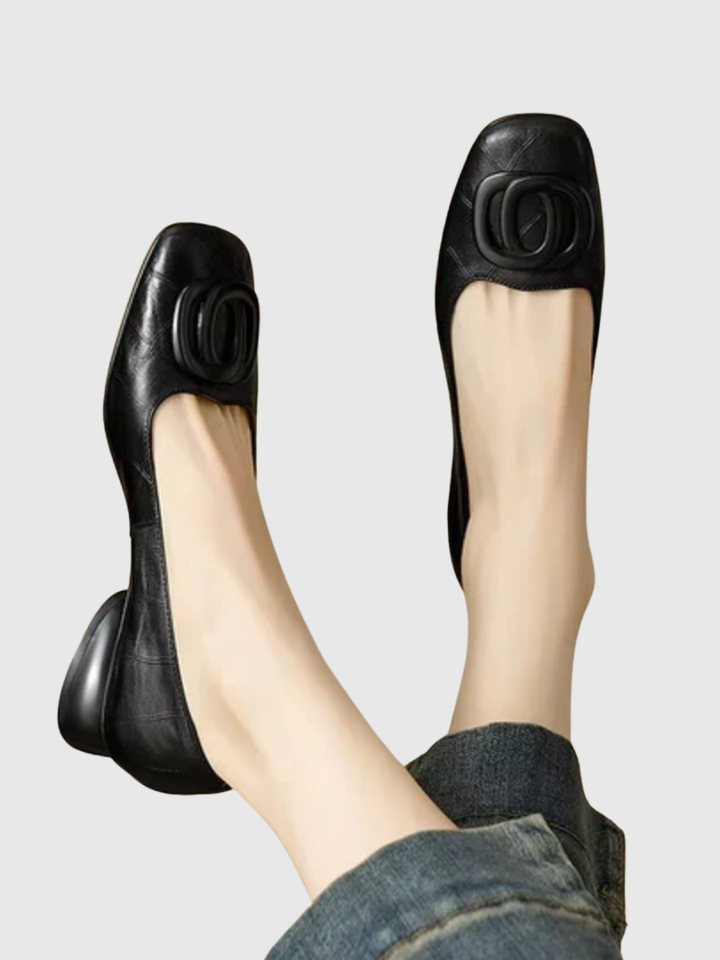 MAISON LUMIÈRE | Ballerines en Cuir Bout Carré Margot
