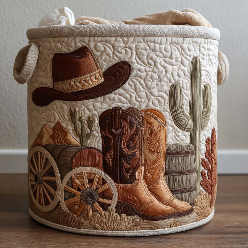 Esprit Western | Panier de Rangement Matelassé